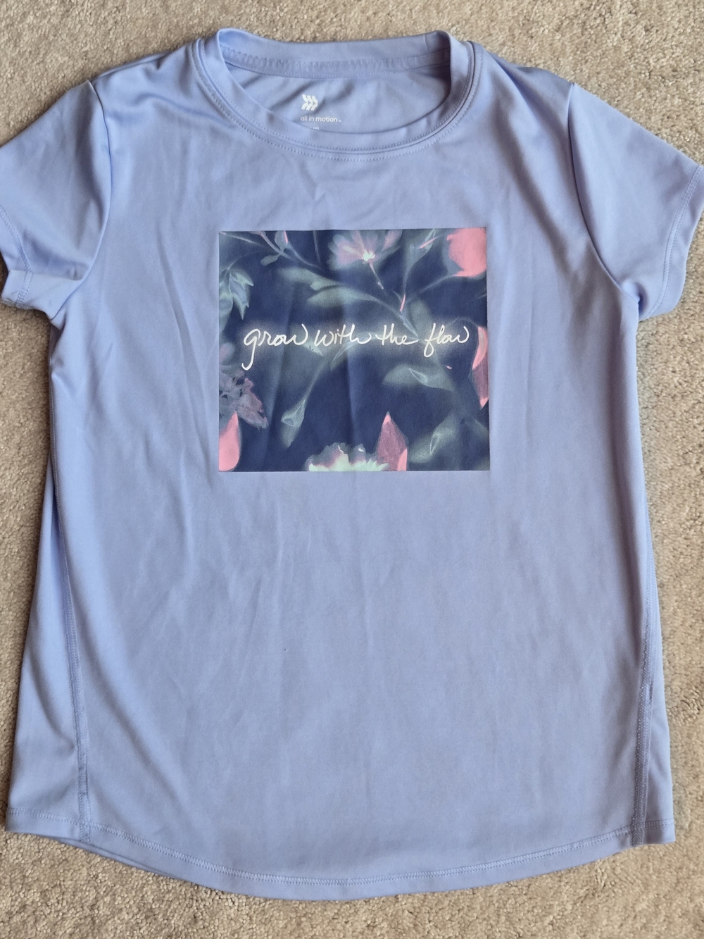 all in motion Lavender Short-Sleeve Tee with Floral Square Graphic